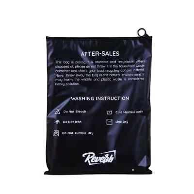 China Fashion Recyclable Packaging Bag For Clothes, Waterproof Durable PVC Ring For Jeans T-shirt Hoodies Bag Zipper Bag Black Color for sale