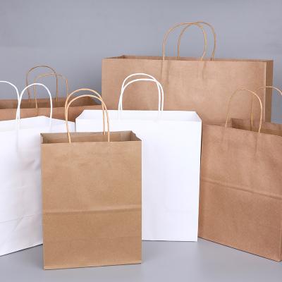 China Biodegradable Recyclable Kraft Paper Bag With Twisted Handle Reusable Paper Shopping Bags for sale