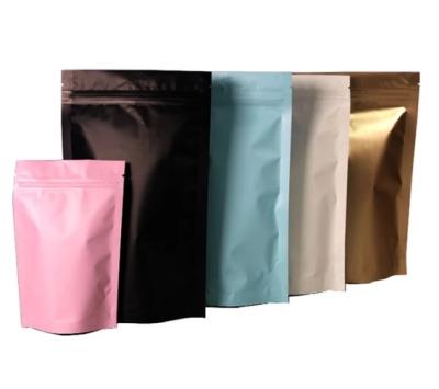 China 100pcs Thick Moisture Proof Matte Black White Pink Stand Up Pouches Mylar Aluminum Foil Zip Lock Plastic Pouches Heat Seal Food Storage Bag for sale