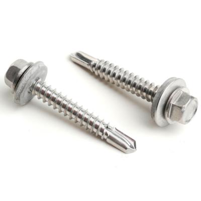 China Pan Customized Hex Head Stainless Steel Self Drilling Screws With Plastic Cap for sale