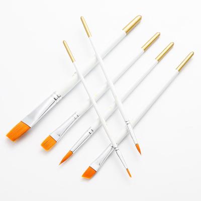 China Hot White NAIL Amazon eBay Sale 6pcs Handle Painting Reading Brush Student Art Brush Wooden Materials Drawing Supplies for sale