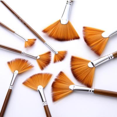 China New 9 PCs of CLOU. nylon hair artist fan brush artist brush paint brush set artist acrylic for sale