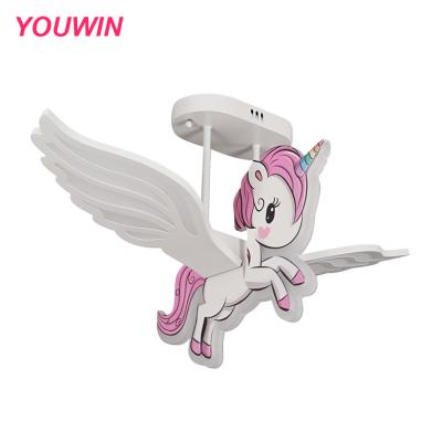 China YOUWIN Unicorn Kids Night Lamps Modern 50W Unicorn Ceiling Light Indoor Children Room Decoration Lamp Dimmable with Remote Control for sale