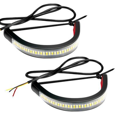 China Motorcycle Turning Motorbike LED Flooding Motorbike Flashing Light Flexible Lamp Double Color Styling Tail Band Brake Stop Light 3014 SMD 12V for sale