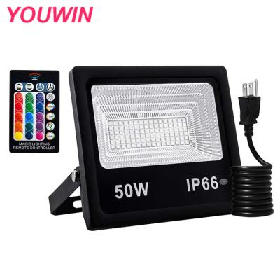 China Youwin 50W Smart RGB Flood Lights Sports Stadiums Color Changing Waterproof IP66 WiFi LED Floodlight For Outdoor Outdoor Party for sale