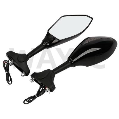 China Universelle Rücksicht Motorrad Seitenspiegel Glas LED-Material zu verkaufen