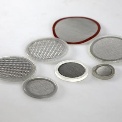 China Plain Customized 10 25 100 200 Micron 304 Stainless Steel Wire Mesh Metal Filter Disc for sale