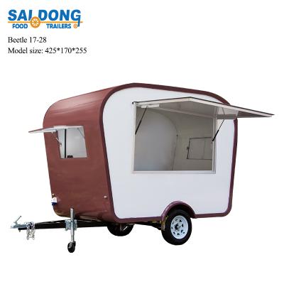 China Small Mobile Truck Fiberglass Fast Food Trailer Food Ice Cream Commercial Supply Trailer for sale