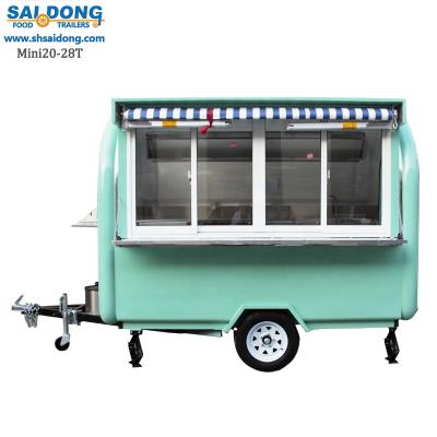 China Commercial catering fiberglass food concession trailer food grilling mobile cart street food trucks for sale for sale