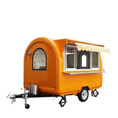 China Newly Design Mobile Vegetable Processing Plant Fiberglass Food Kitchen Trailer Price for sale