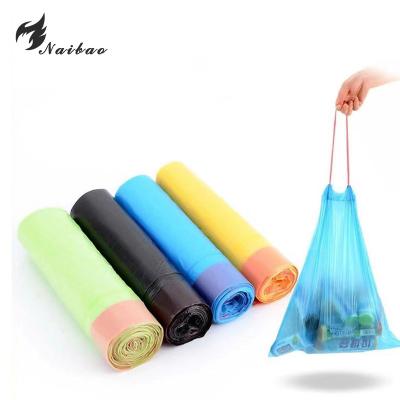 China Factory Disposable Customization Drawstring Plastic Garbage Bag For Garbage Sorting for sale