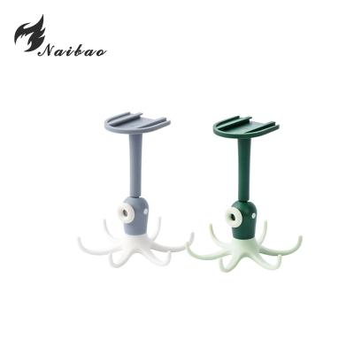 China Behind Doors/On Sandou Walls Rotate 6 Kitchen Uniform Cutlery Hang 360 Degree Rotating Hanger Kitchen Hooks Rotating Kitchenware Storage for sale