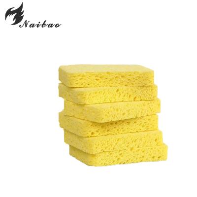 China Wholesale Sustainable High Density Tableware Nano Wood Pulps Clean Cotton Sponge Natural Cellulose Scrub Sponge for sale