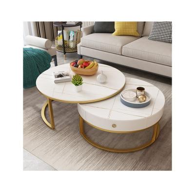 China (Other) round stainless steel carbon steel adjustable luxurious cheap rock plate coffee table for sale