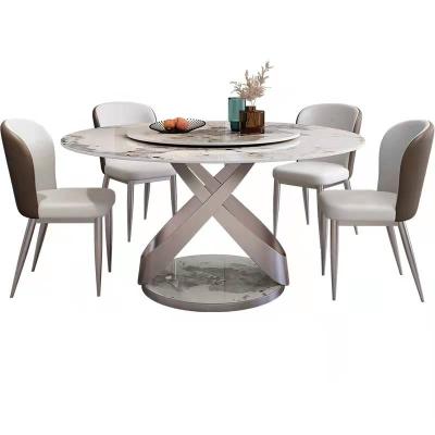 China (Others) 2022 sale fashion modern design dining room furniture adjustable top round table with turntable for sale