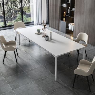 China Slate Dining Table High Grade Marble Dining Table Slate Dining Chair Cafe Chair (Height) Aluminum Alloy Stainless Steel Frame Adjustable Dining Table for sale