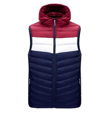 China Quilted Padded Winter Vest Mens Hooded Down Vest Mens Vest Mens Vest Padding for sale