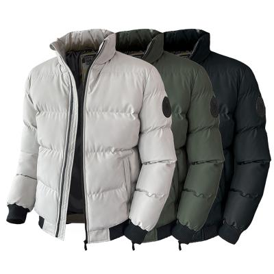 China Quilted Padded Men Fashion New Design Winter Stripper Shiny Jacket Warm Bubble Padded Wholesale Bomber Jacket for sale