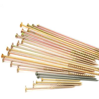 China Long Pan Construction Yellow Zinc Exterior Heavy Duty Chipboard Torx Screw Construction for sale