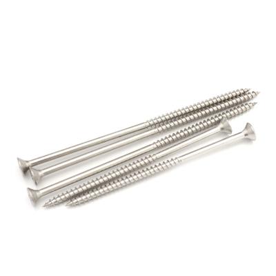 China 316 Wood Trim Stainless Steel Wood Double Countersunk Head Flat Chipboard Znic Long Screws for sale