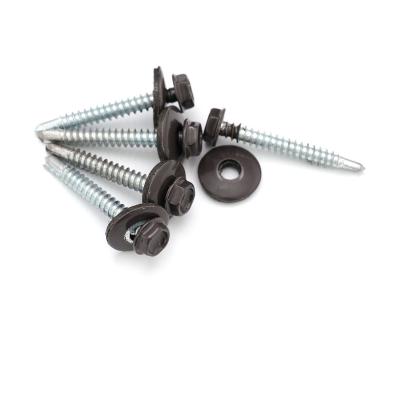 China Hex Head Pan Galvanized Self Drilling Screws Structural Steel With EPDM Head Seal Painting for sale