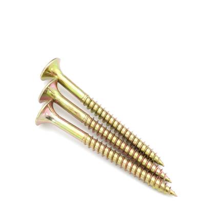 China Pan Yellow Zinc Bugle Head Chipboard Screws For Particleboard Cabinets Fasteners Best for sale