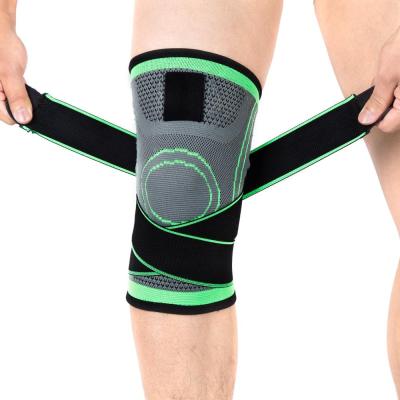 China High Elastic Adjustable 3D Knee Brace Bandage Knee Support Basketball Volleyball Knee Sleeves for sale