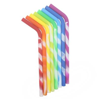 China LLP044 Dishwasher Sustainable Clean, Safe for Kids 5-Pack Food Grade Silicone Reusable Drinking Straws for sale