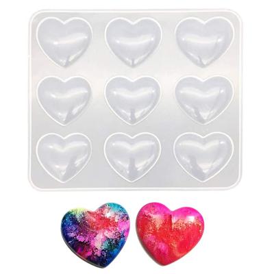 China Resin Jewelry Silicone Mold Heart Viable UV Resin Charms Pendant Molds For DIY Decorate Making Jewelry for sale