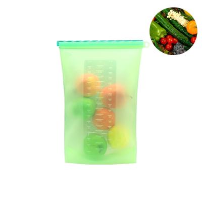 China Sustainable Vegetable Bag Storage , Portable Food Grade Silicone Storage Bag Resealable Bag 500ML for sale