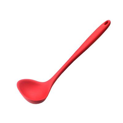 China Viable Red Silicone Pocket Spoon Non-Stick Soup Pouches For Kitchen Cookware for sale