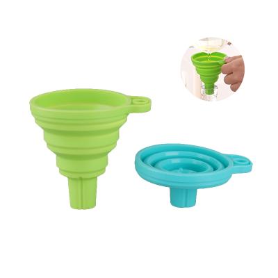 China Sustainable Food Grade Silicone Head Collapsible Kitchen Use Funnel For Filling Bottles And Canning Jars for sale