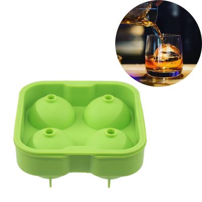 China Large 2.5 Inch Whiskey Ice Cube Maker Ball Mold Viable Silicone Mold Ice Cube Trays for sale