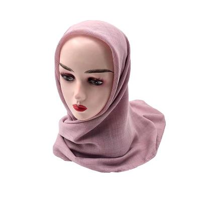 China Soft touch feeling solid dyed hijab women cotton hijab veil cotton muslim bamboo style hijabs for sale