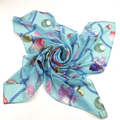 China Latest Ployester Price Printed High Quality Turkish Chiffon Square Scarf Shawls Factory Price Used For Muslim Women New Design for sale