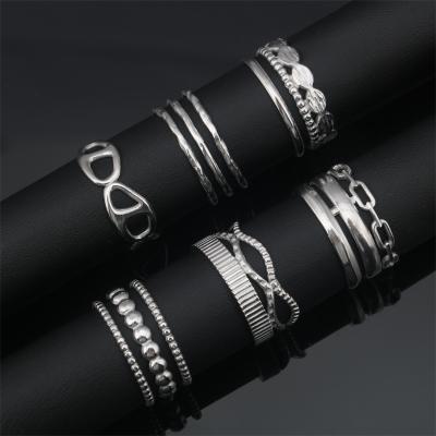 China Punk Style Ring Fashion Simple Stainless Steel Men And Women Hand Jewelry Adjustable Index Finger Ring for sale