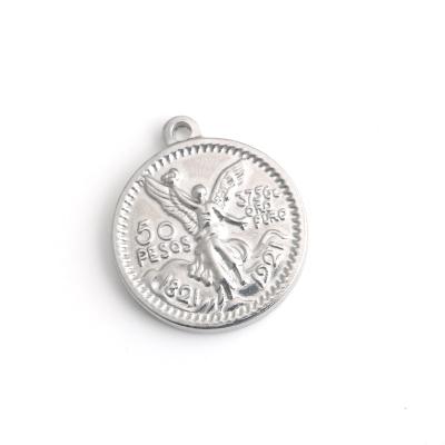 China Stainless Steel Spanish Commemorative Coin DIY Pendant Necklace Jewelry Accessories P25 for sale