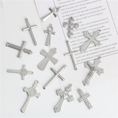 China Stainless Steel Medium Stainless Steel Pendant DIY Bracelet Cross Necklace for sale