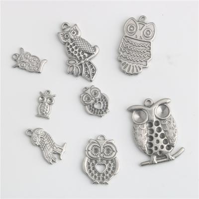 China P43 Stainless Steel Owl Pendant Necklace Bracelet Accessories Diamond Settable for sale