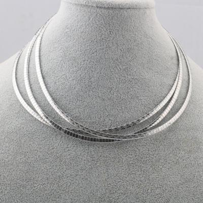 China Other European and American Embossed Stainless Ornaments Women's Necklace Flat Snake Necklace Wholesale for sale