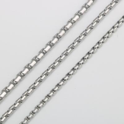 China Stainless Steel Hammer Round Square Bead Chain Chain Bracelet DIY Necklace Jewelry With Chain Wholesale for sale