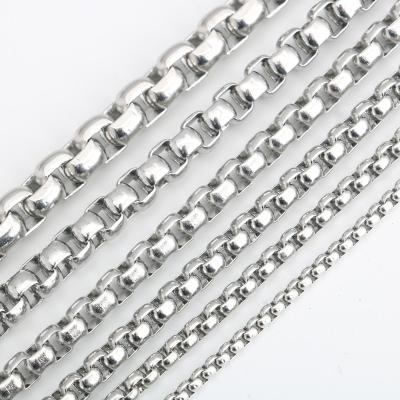 China Wholesale Square Chain DIY Necklace Bracelet Stainless Steel Bead Chain Half Full Stainless Steel Bead Chain Jewelry for sale