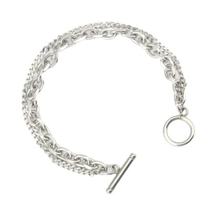 China Hot Vintage Factory Sales Modern Design Stainless Steel Ot Buckle Charms High Polish Flat Bangle Bracelet for sale