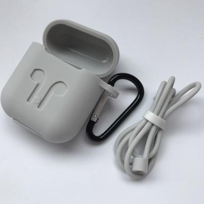 China New Cover+anti strap+keyring silicone cover for Airpod earphone case with hook for sale