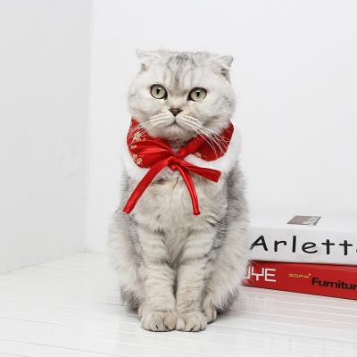 China New Year Viable Party Dog Cat Adjustable Chinese Style Warm Comfortable Collar Pet Bow Tie for sale