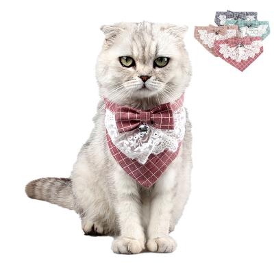 China Viable Cute Dog Collar Dog Saliva Towel Adjustable Pets Bib British Cat Outdoor Neck Accessories for sale