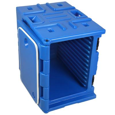 China Blue Insulated Food Pan Carrier With Nylon Handles 90L Capacity For Easy Transport en venta