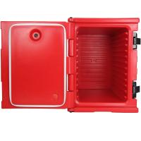 China Insulated Food Pan Carrier with Nylon Handles Detachable Lid Four Bottom Wheels en venta