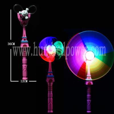 China Pink Plastic Flashing Windmill Toy Rainbow Windmill Spinner DIY Eiffel Tower Shape for sale