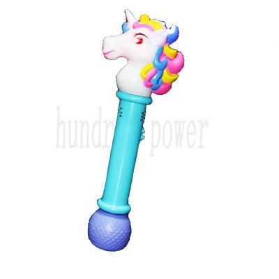 China Automatic Musical Hand Held Bubble Blowing Machine Unicorn Shape Kids Favor for sale